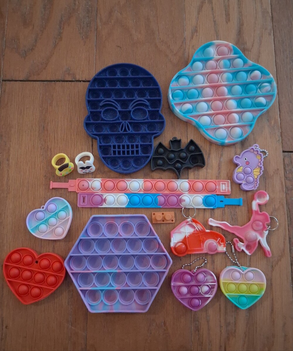 Assorted Kids Pop Fidget Toys - Multi Color Set. 16 Total
